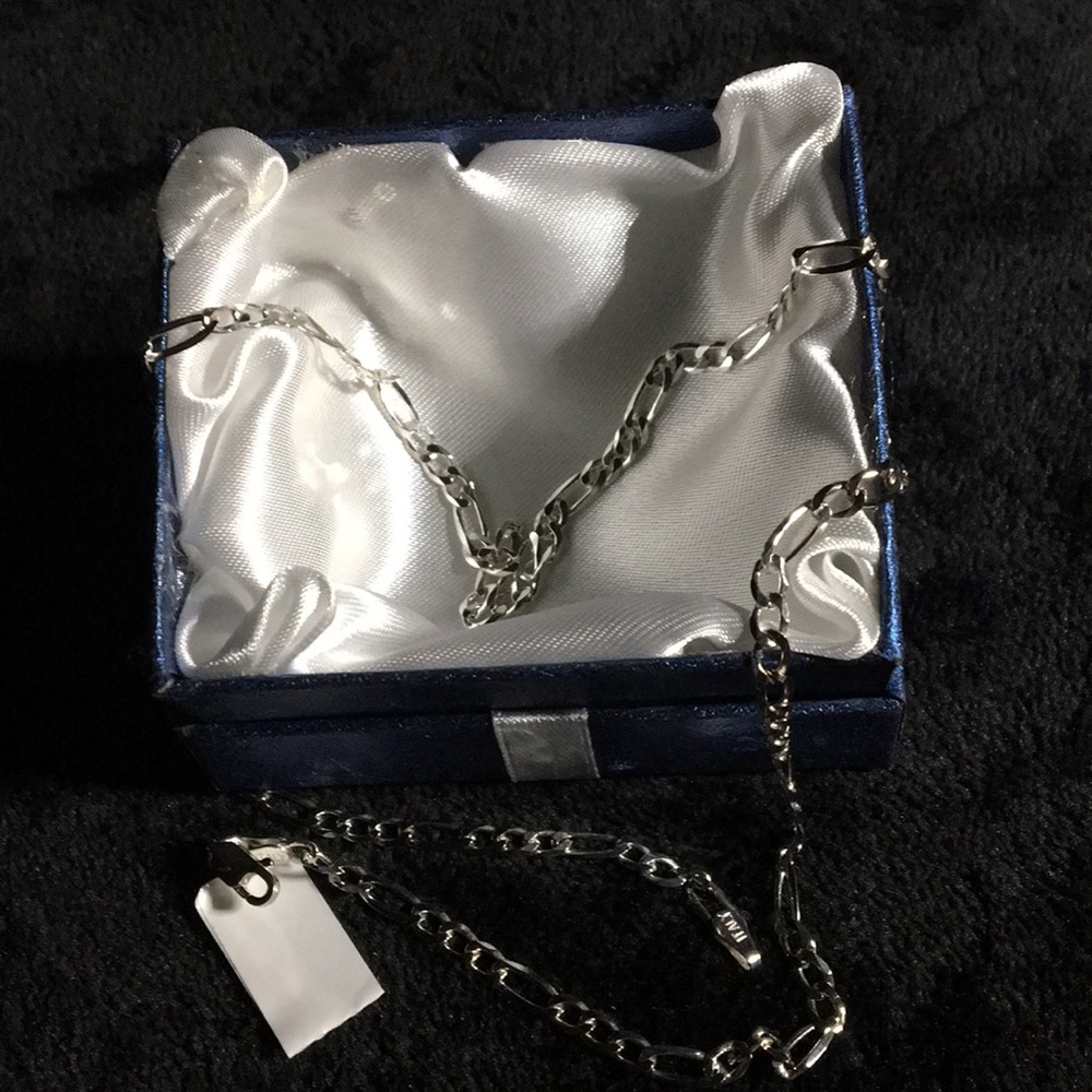 925 Italian Sterling Silver Figaro Chain